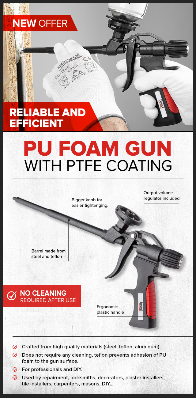 Pu foam gun with PTFE coating Beorol
