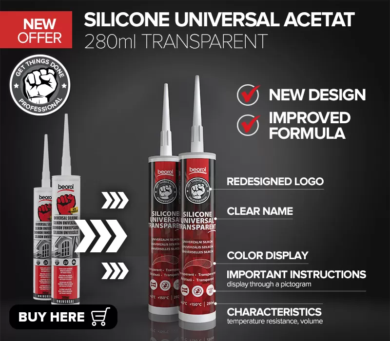 Universal silicone, transparent 280 ml