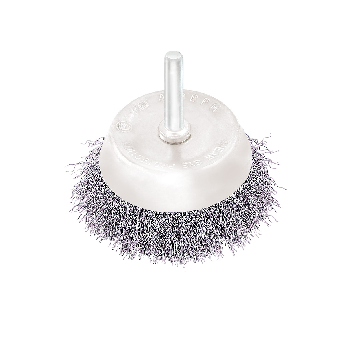 Circular cup brush, steel wire ø65mm, for drill 