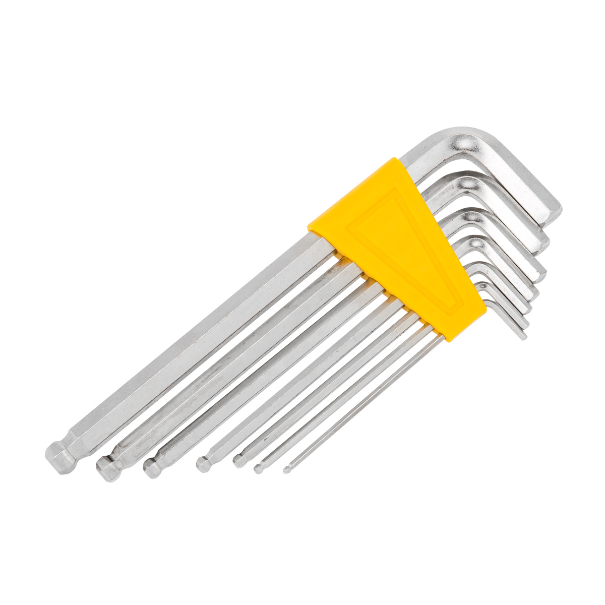 Inbus ball point hex keys, chromeplated, set 7pcs 