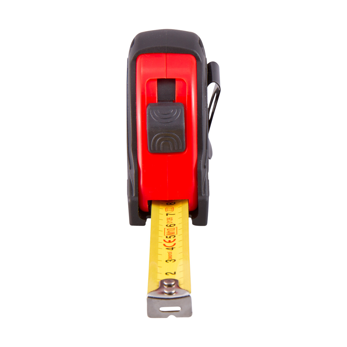 Steel measuring tape 10ft/ 3m, red body/black cover 