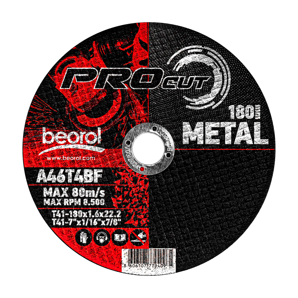 Cutting disc for metal, ø180x1.6mm 