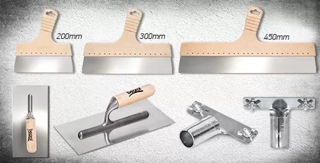 Stainless steel spatula, trowel and adapter