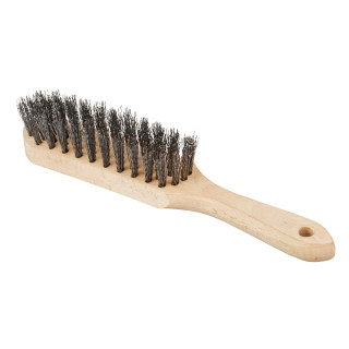 Scratch brush extra wooden handle steel wire 5rows 