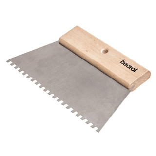 Scraper short wooden handle 250mm with teeth 