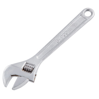 Adjustable wrench, polished & chromeplated, 200mm 