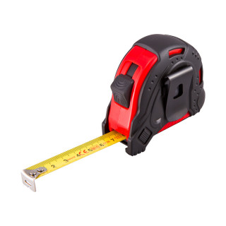 Steel measuring tape 10ft/ 3m, red body/black cover 