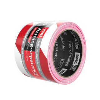 Warning-separating tape red/white 75mm x 100m 