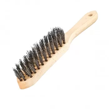 Scratch brush extra wooden handle steel wire 5rows 