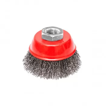Circular cup brush, steel wire ø65mm, for angle grinder 