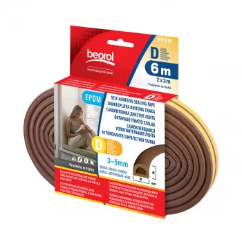 Seal strip D-profile, brown 6m 