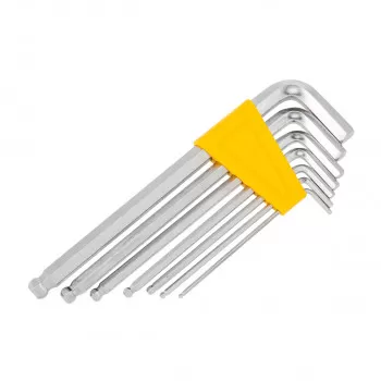 Inbus ball point hex keys, chromeplated, set 7pcs 