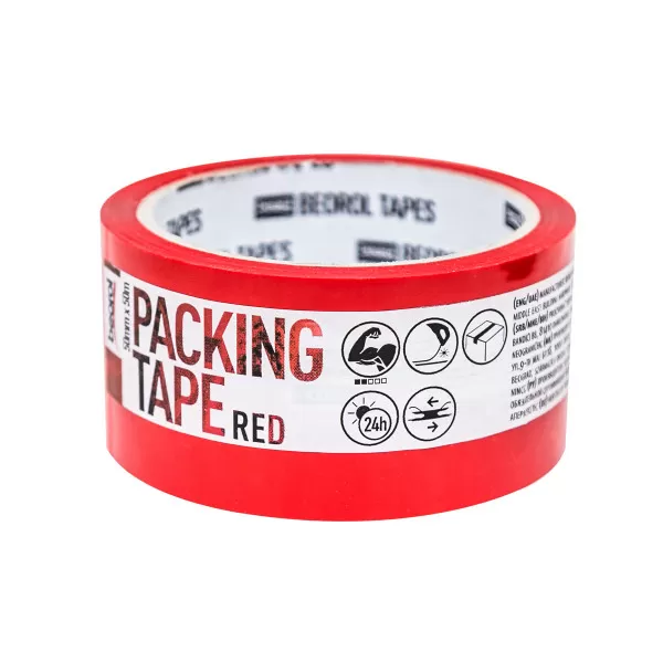 Packing tape, 50mm x 50m, red 