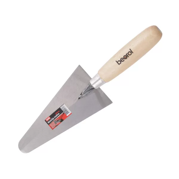 Bricklaying trowel, wooden handle, round shape 160mm 