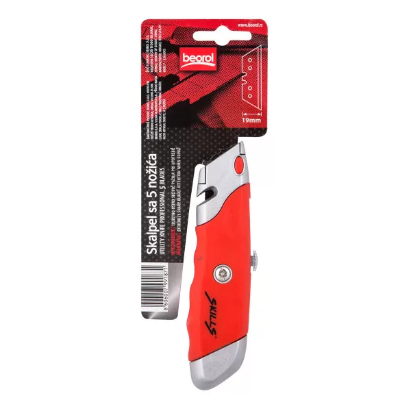 Utility knife, profy, 5 spare blades 