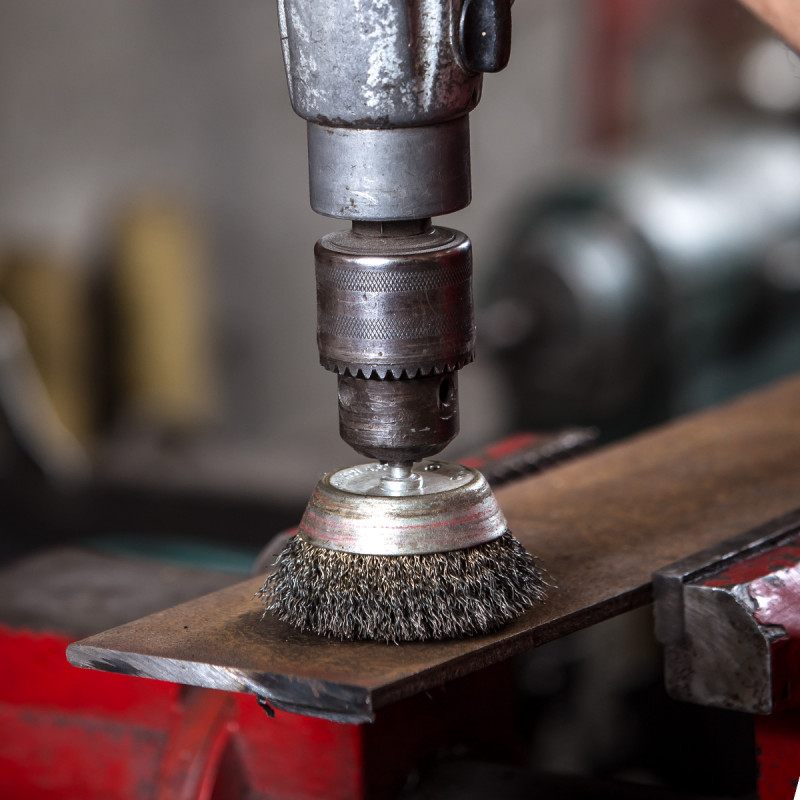 Circular cup brush, steel wire ø65mm, for drill Beorol