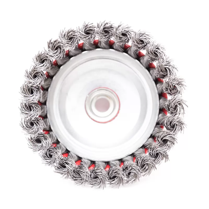 Circular cup brush, steel twisted wire ø125mm, for angle grinder 