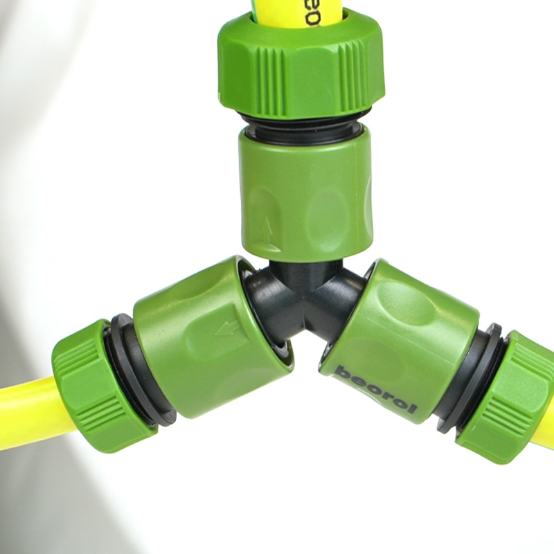 Plastic hose quick connector with water stop 1/2