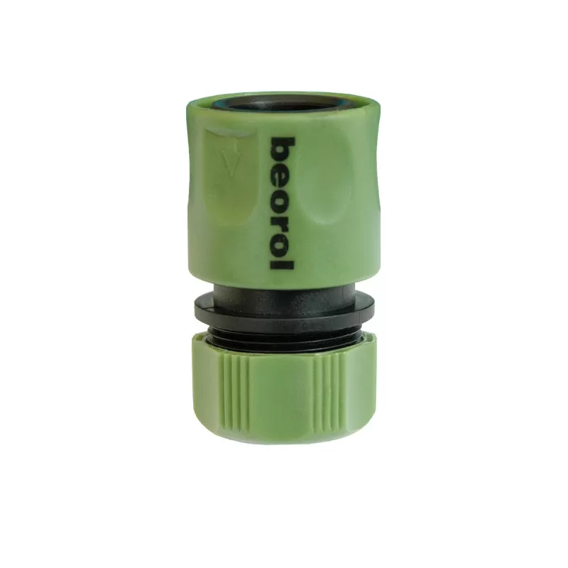 Plastic hose quick connector with water stop 1/2