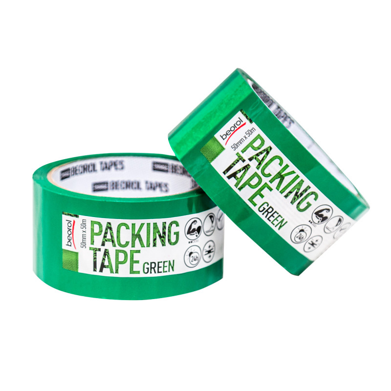 Packing tape, 50mm x 50m, green 