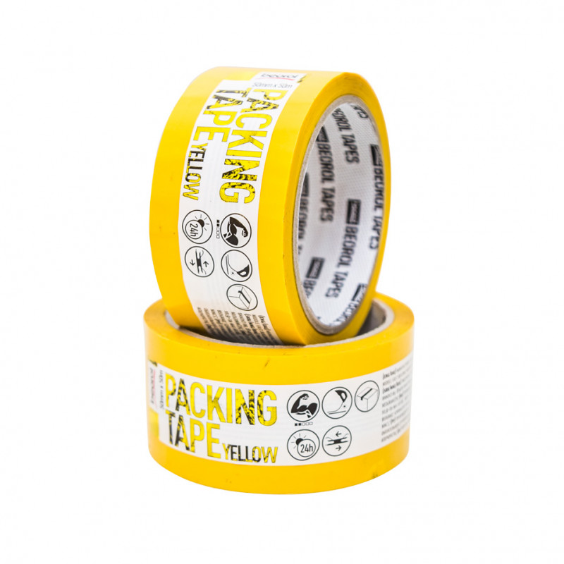 Packing tape, 50mm x 50m, yellow Beorol