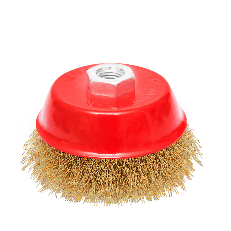 Circular brass coated cup wire brush 