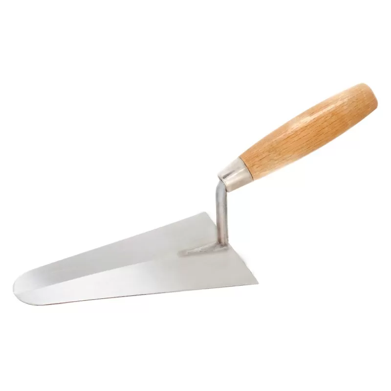 Bricklaying trowel wooden handle, round shape 180mm 